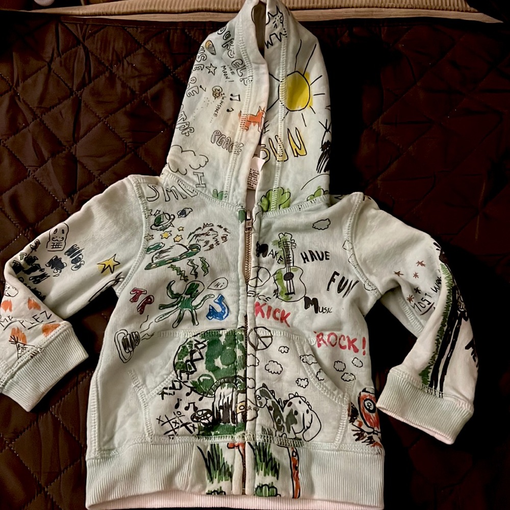 True Religion zip up doodle hoodie 6-12 months